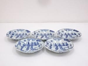 明治期　伊万里焼　染付皿5客